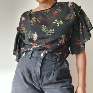 Sheer Floral Blouse